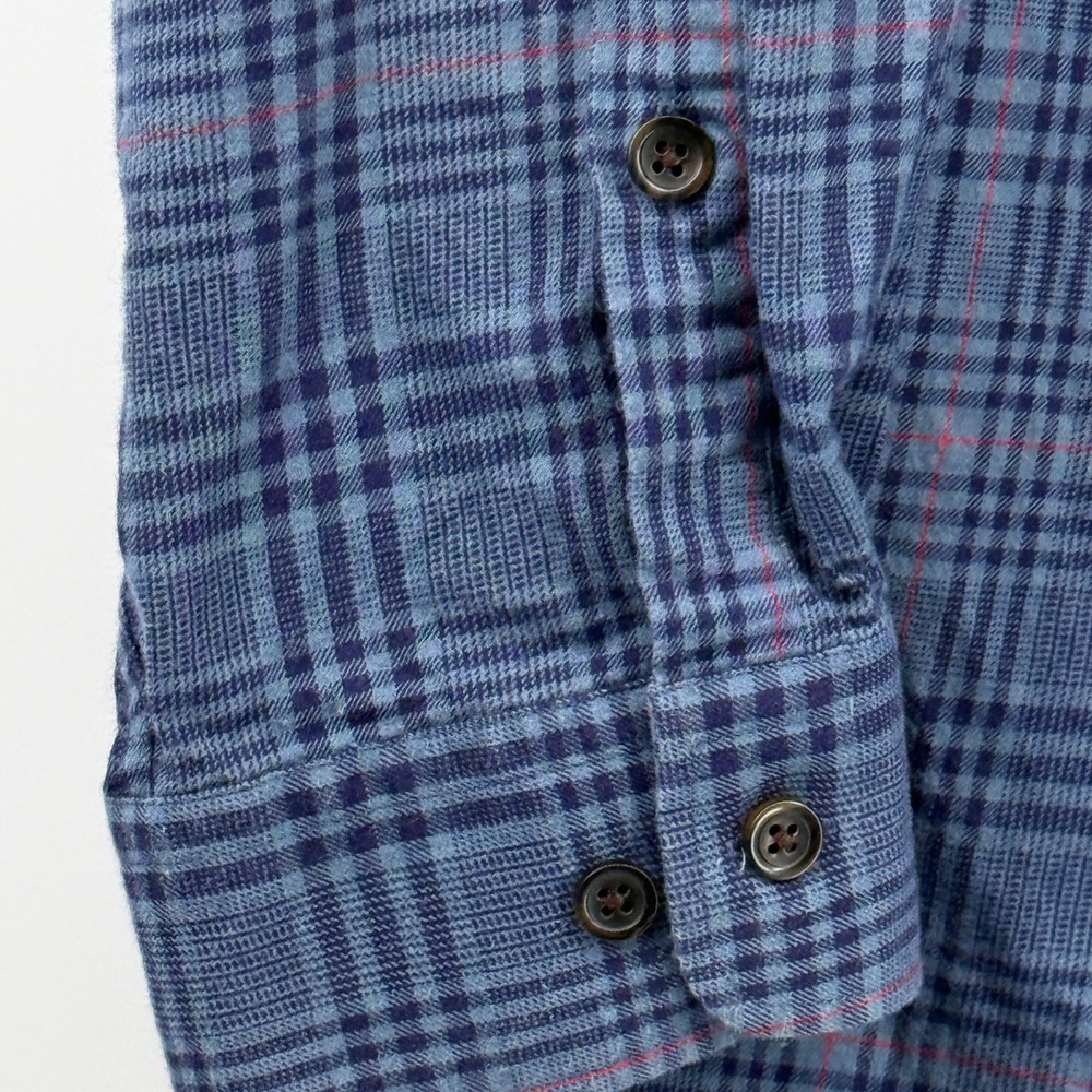 Orvis Button Down Shirt Mens XXL Blue Plaid Long Sleeve Cotton and Merino - Picture 8 of 12